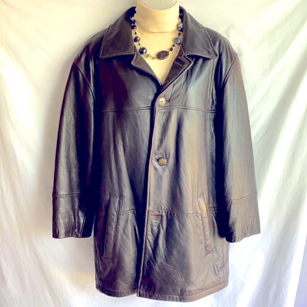 Woman’s Genuine SOFT Leather Brown 3/4 Coat
